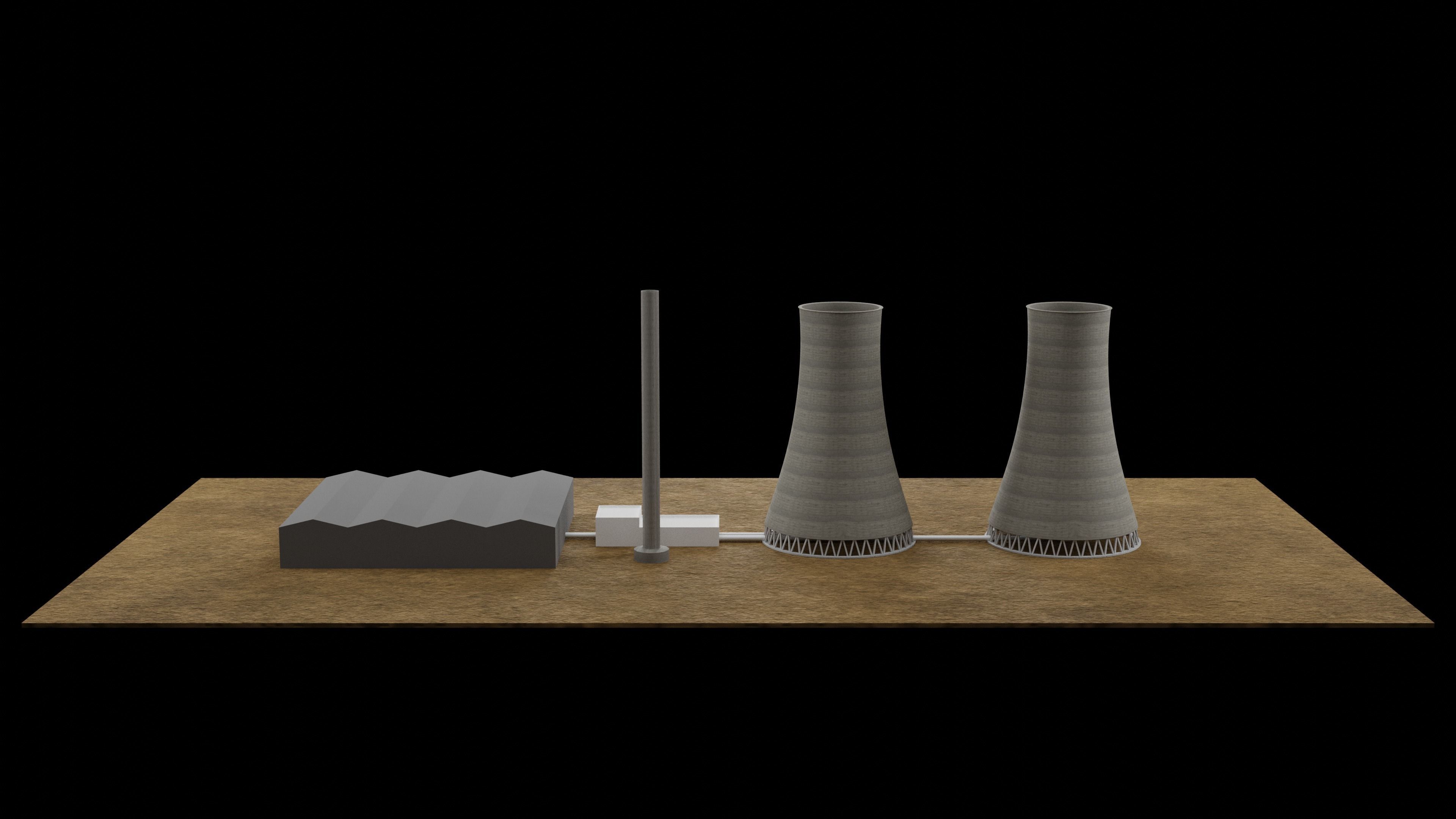 Nuclear Power Station 3D Model Low-poly 3D model_3