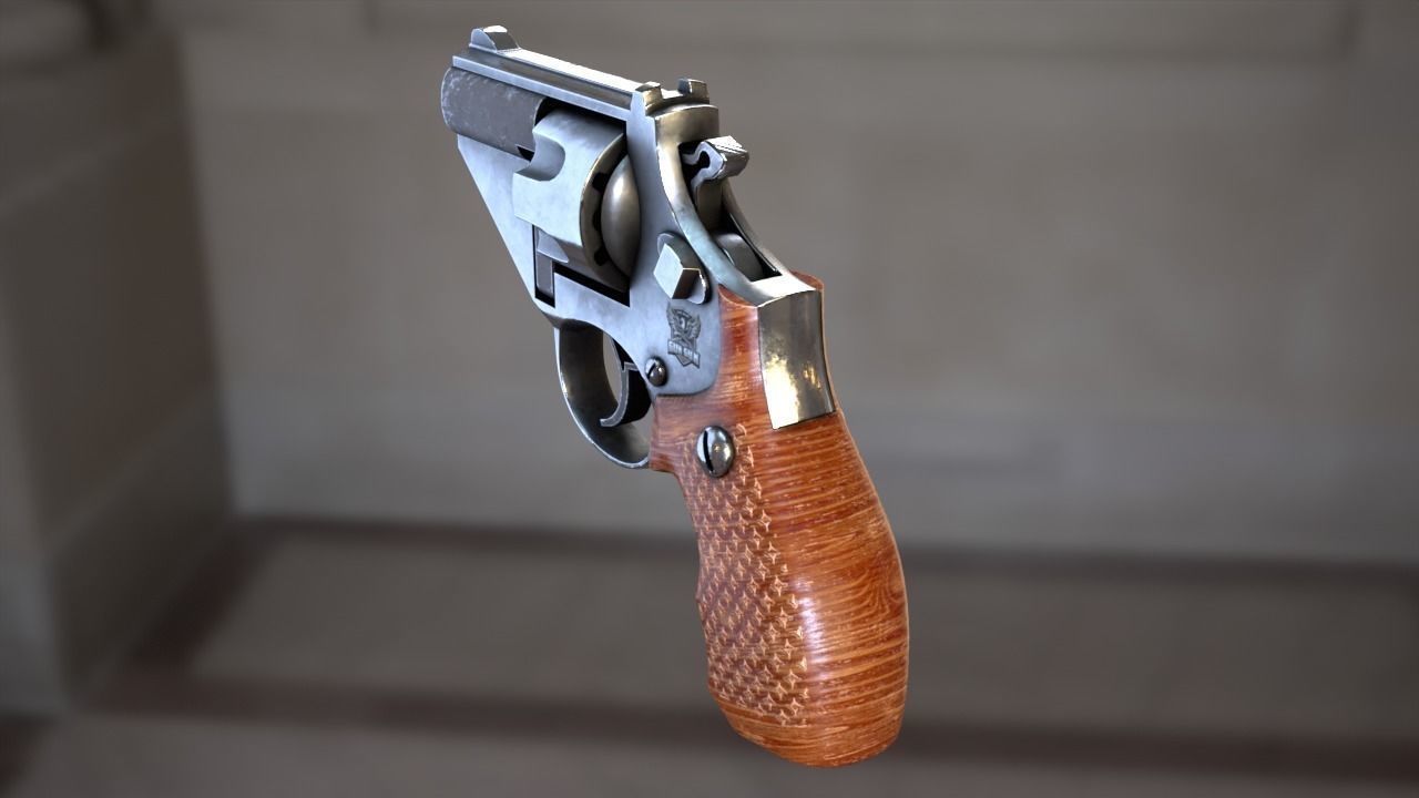 Toy Revolver 3D model_4