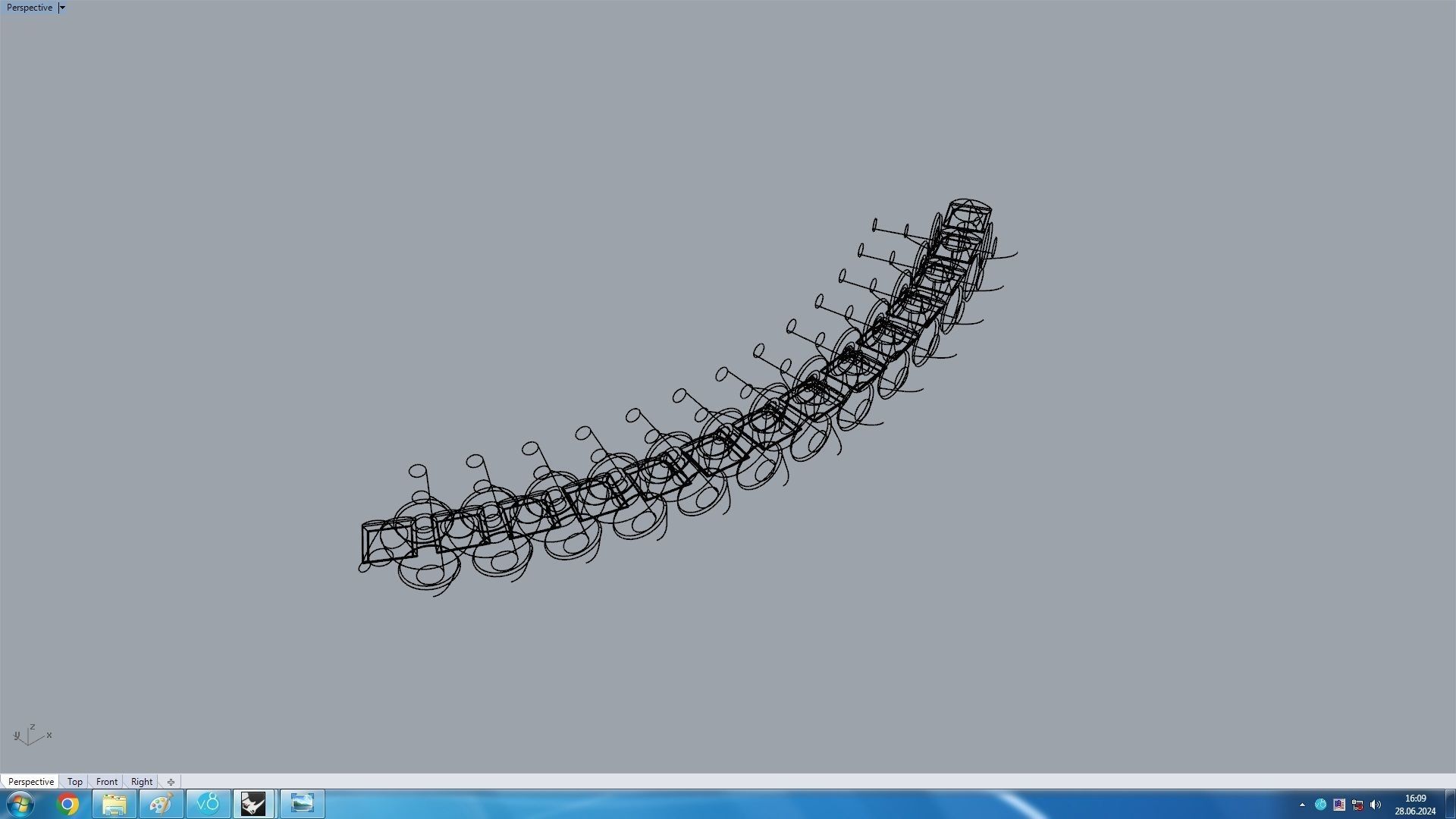 Clash one Row Necklace 3D print model_18