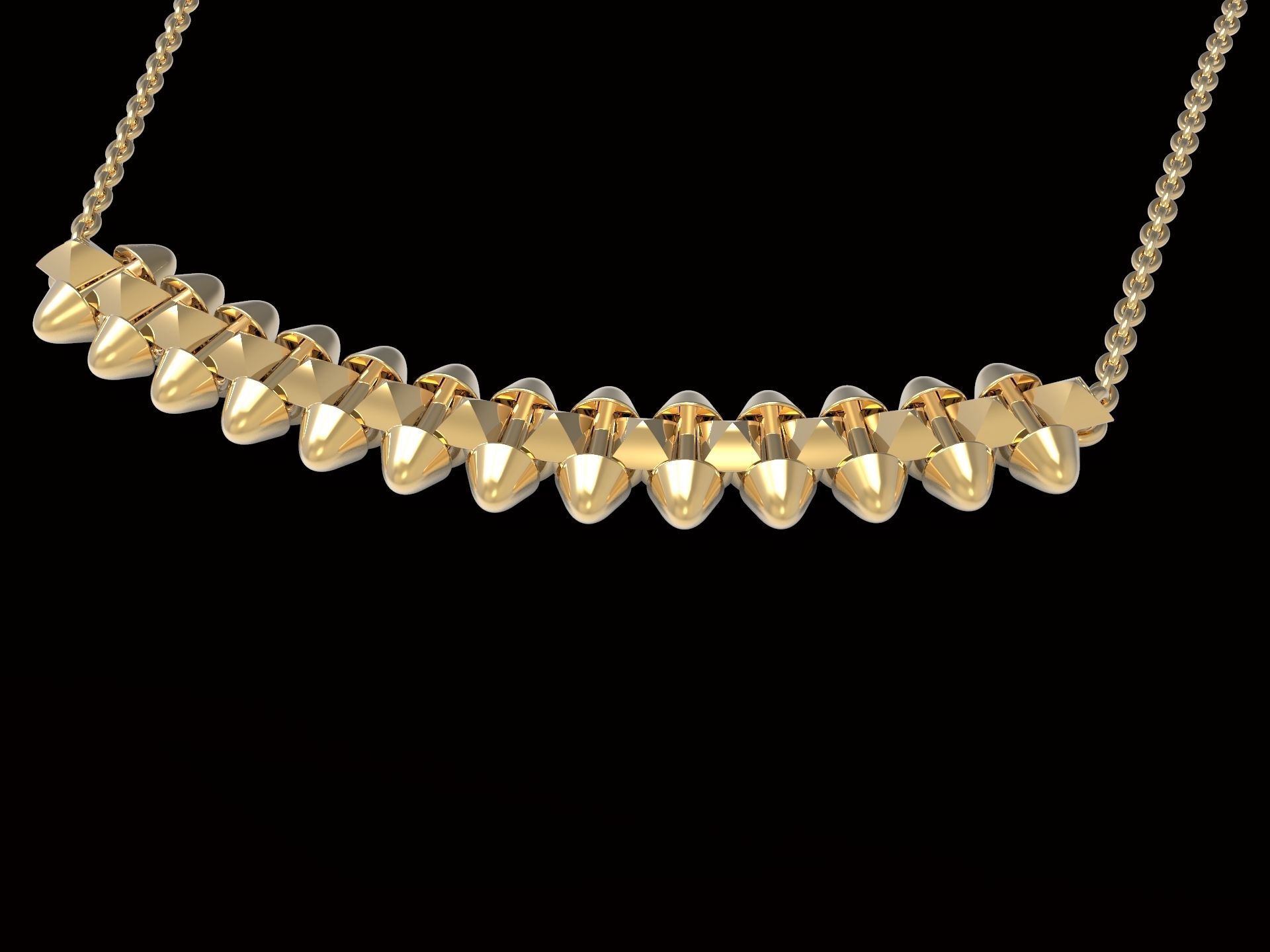 Clash one Row Necklace 3D print model_1