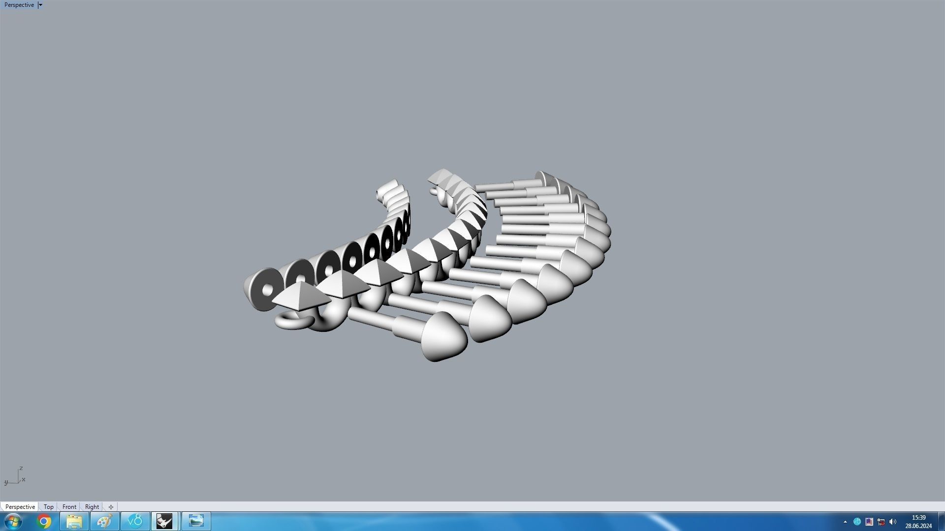 Clash one Row Necklace 3D print model_17