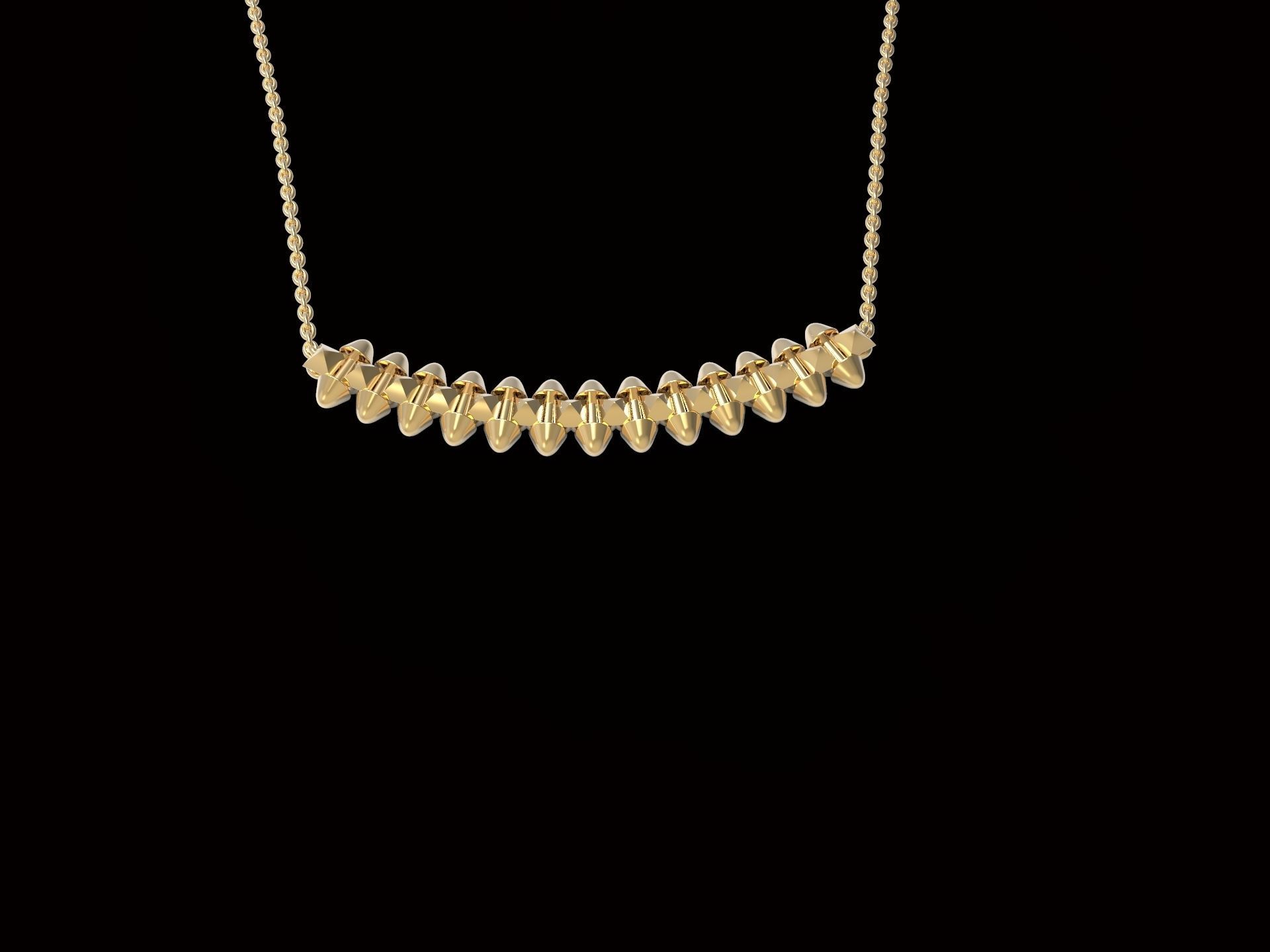 Clash one Row Necklace 3D print model_6