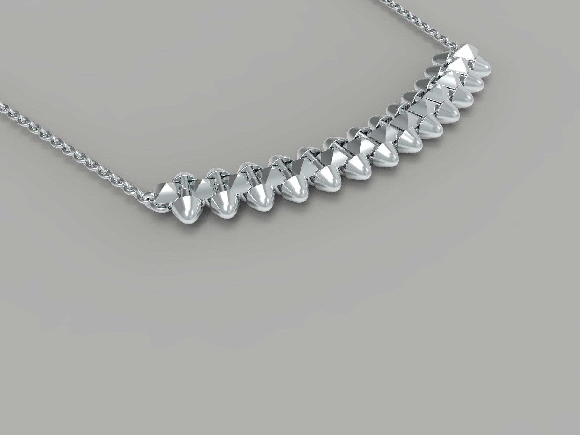 Clash one Row Necklace 3D print model_14