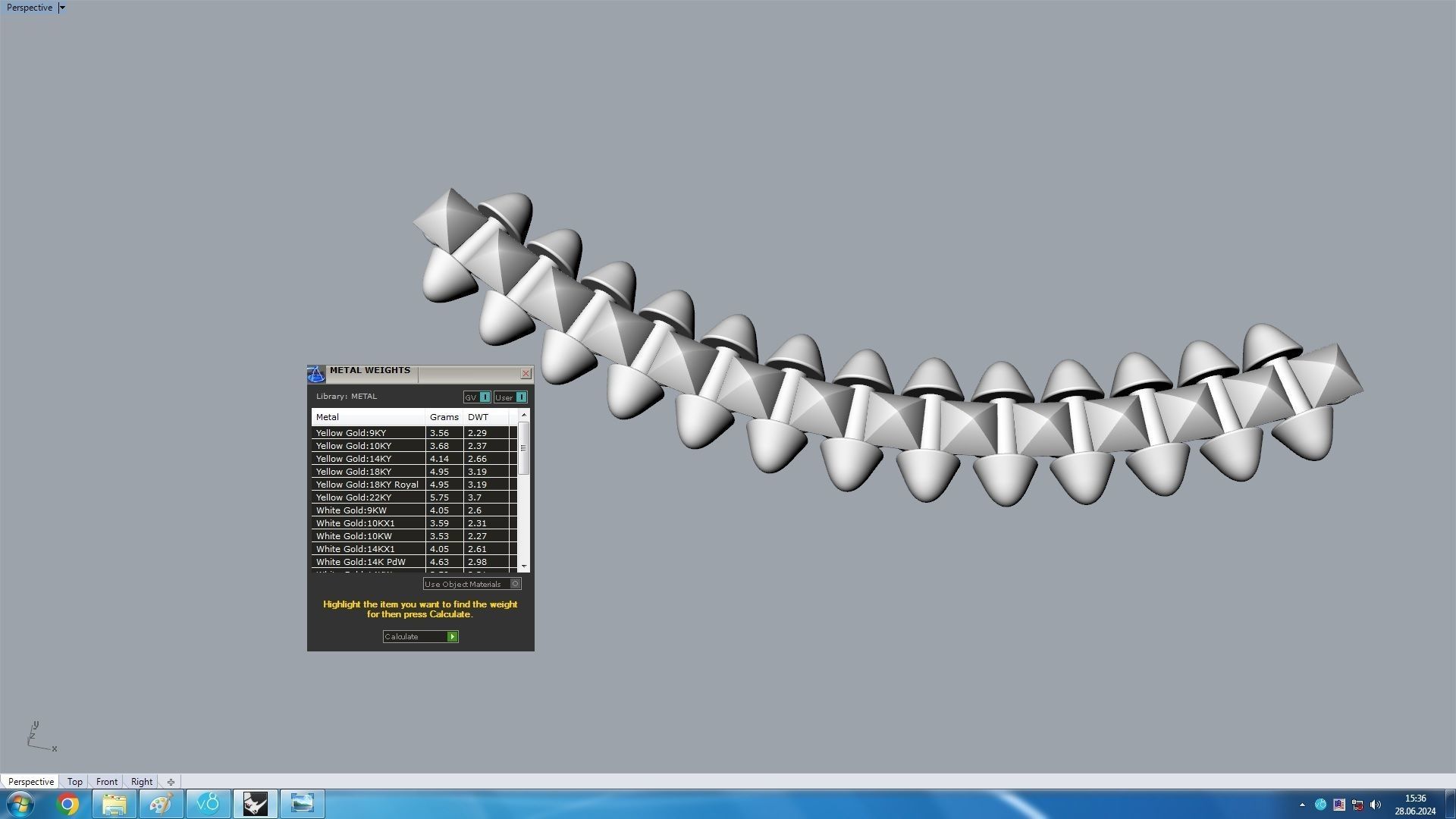 Clash one Row Necklace 3D print model_19