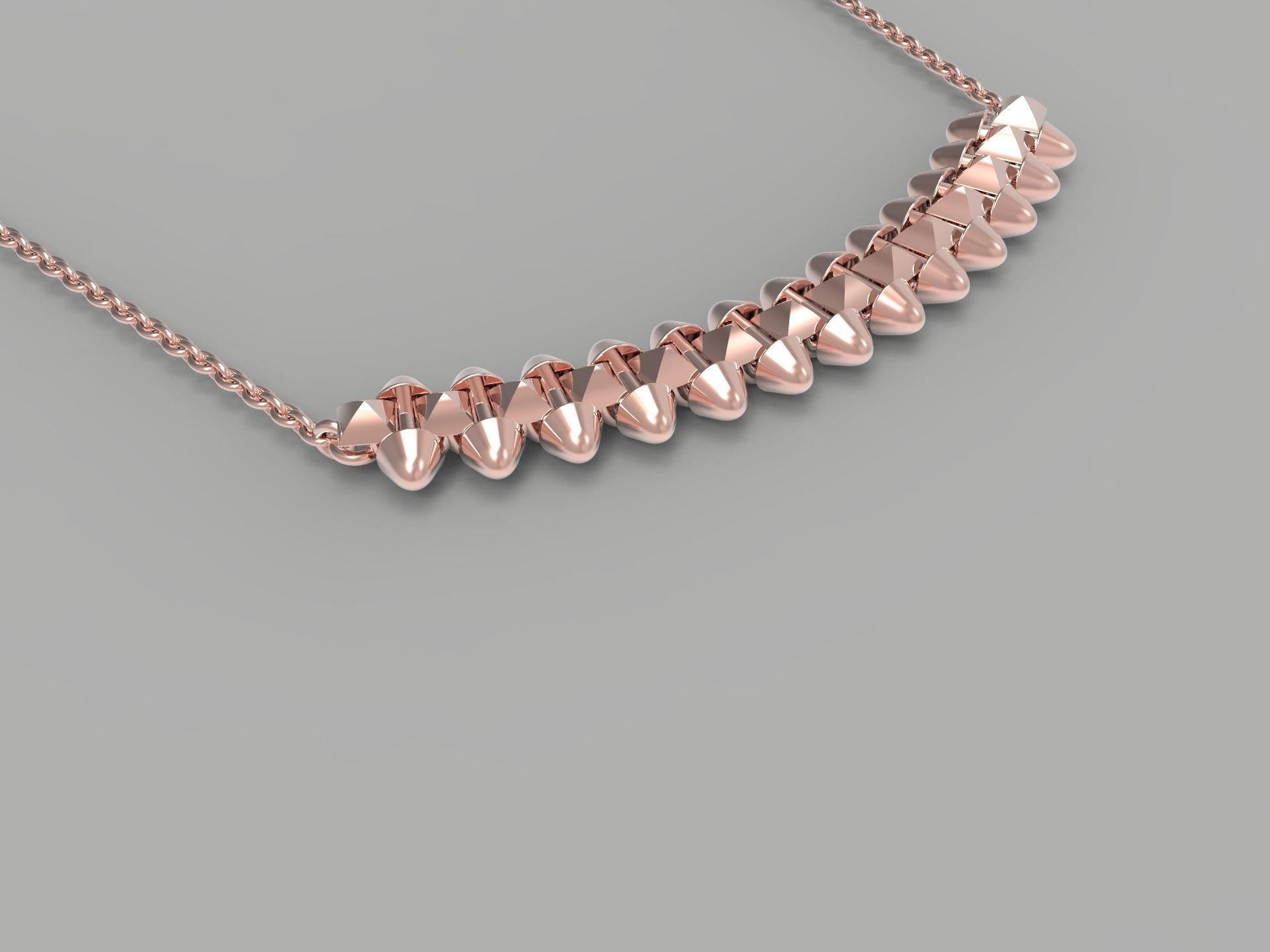 Clash one Row Necklace 3D print model_12