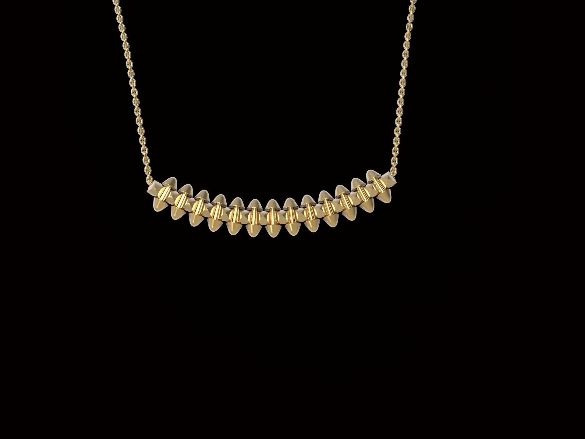 Clash one Row Necklace 3D print model_7