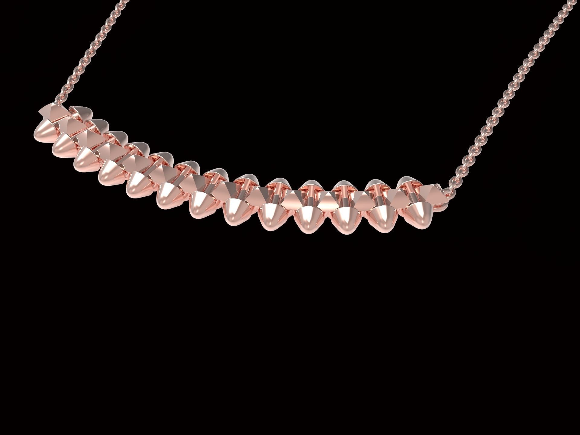 Clash one Row Necklace 3D print model_2