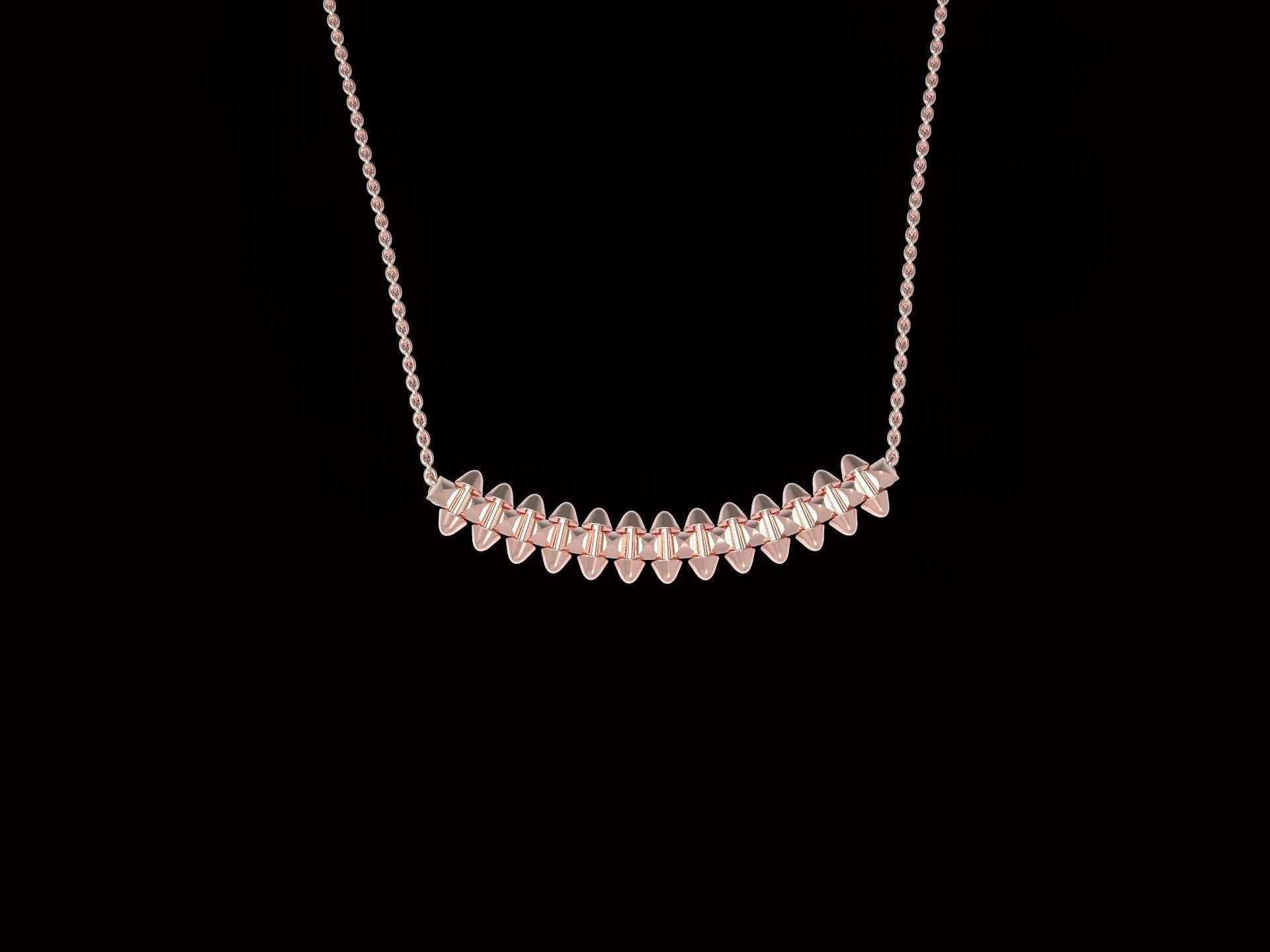 Clash one Row Necklace 3D print model_9