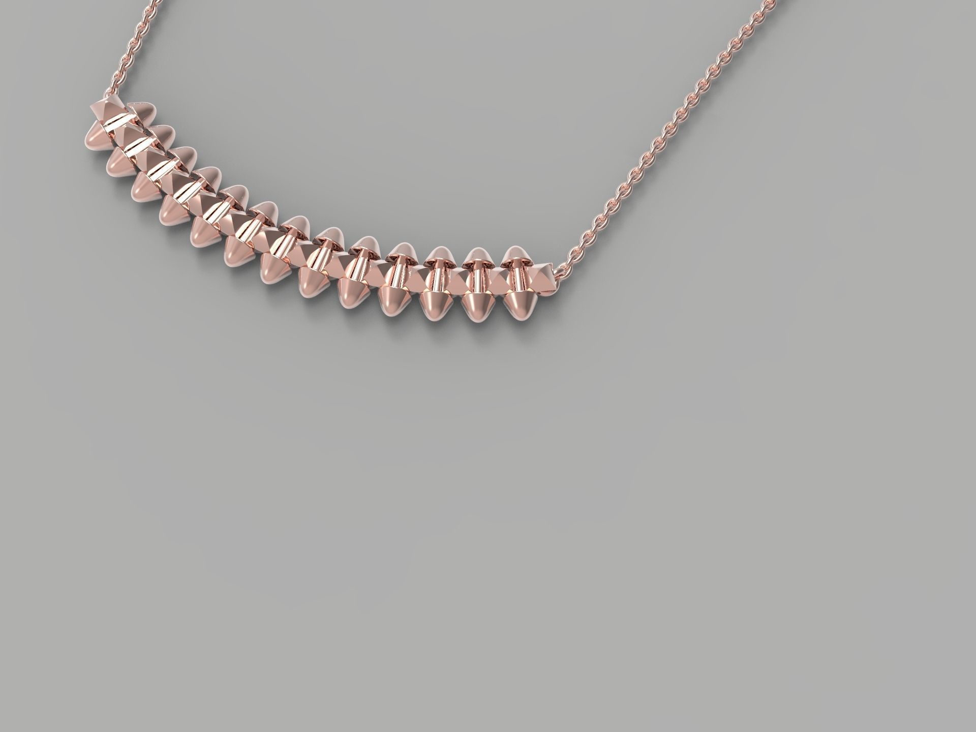 Clash one Row Necklace 3D print model_11