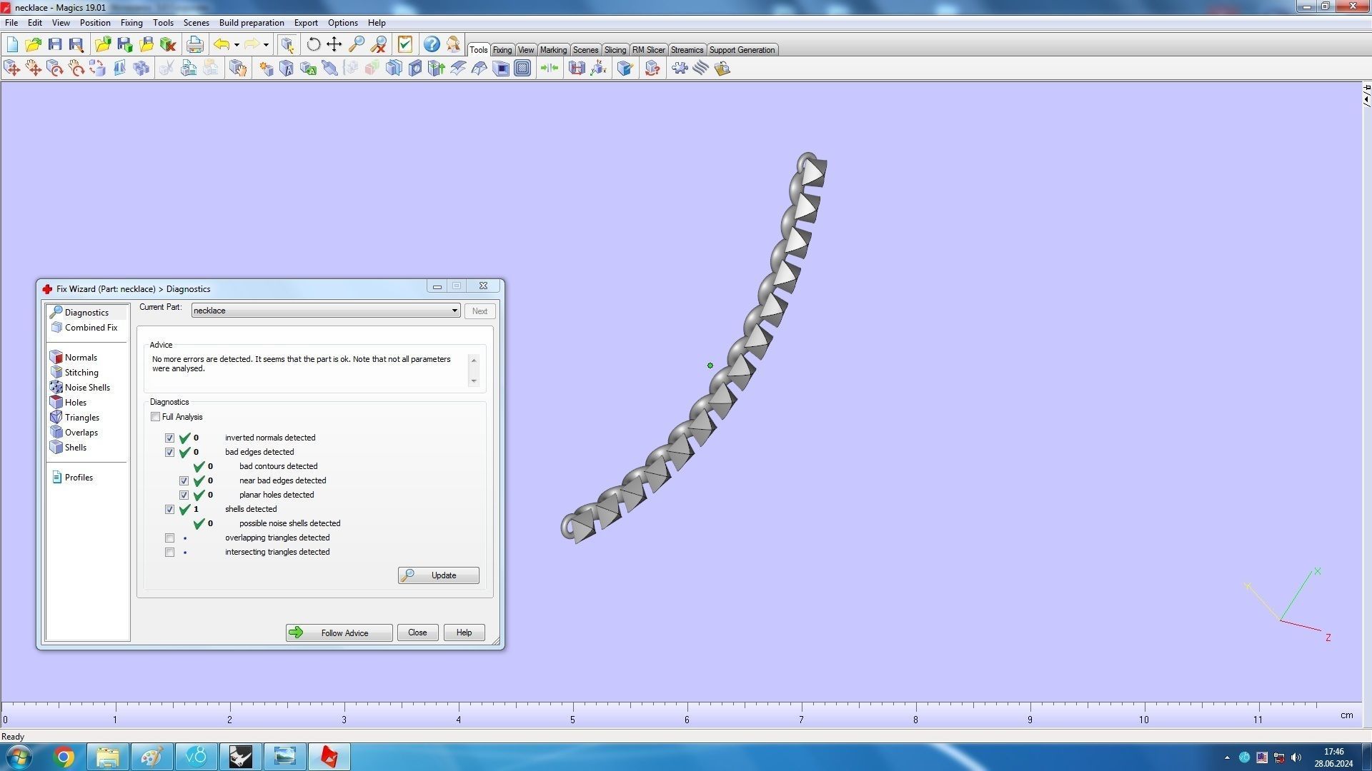 Clash one Row Necklace 3D print model_21