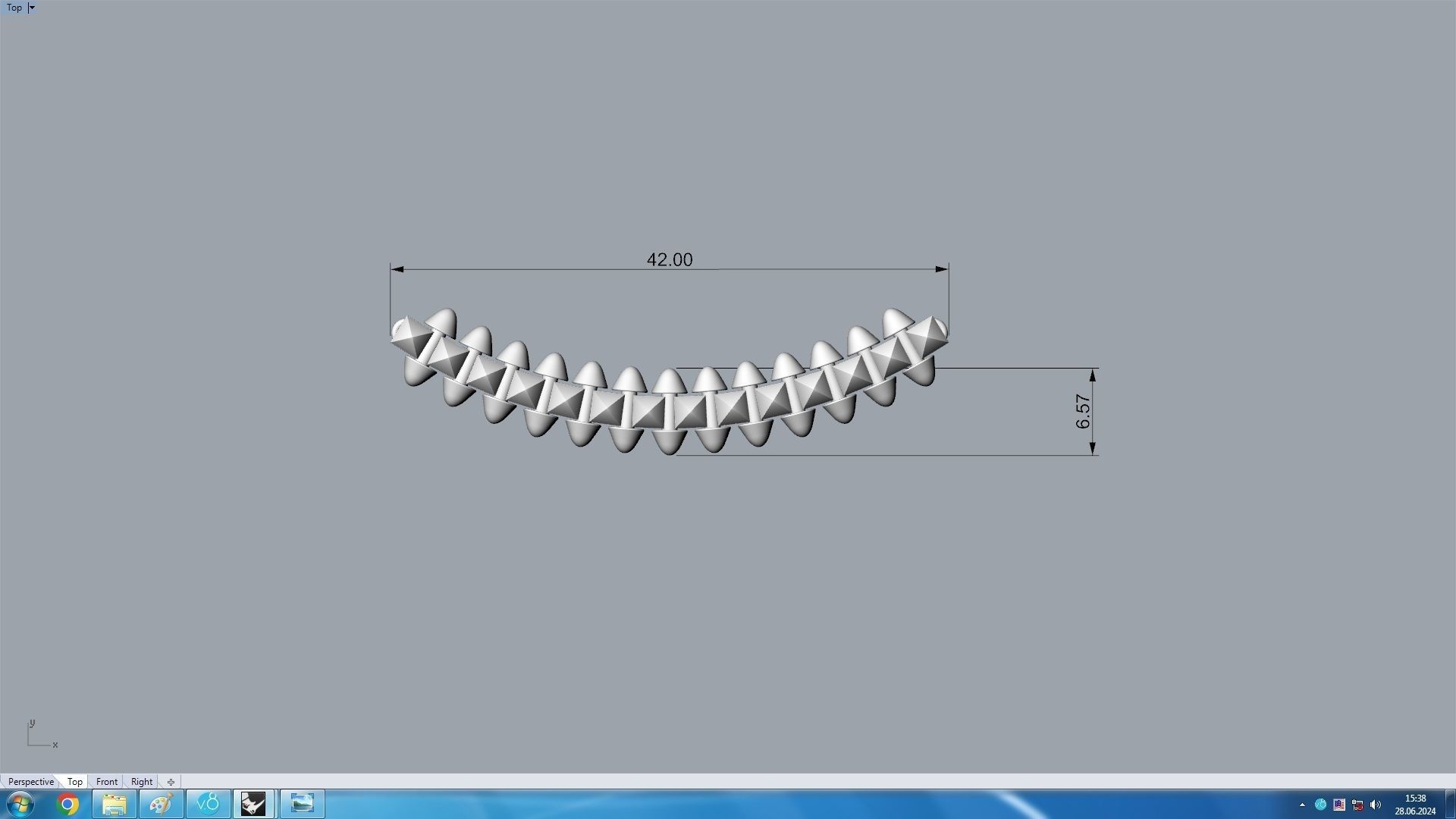 Clash one Row Necklace 3D print model_16