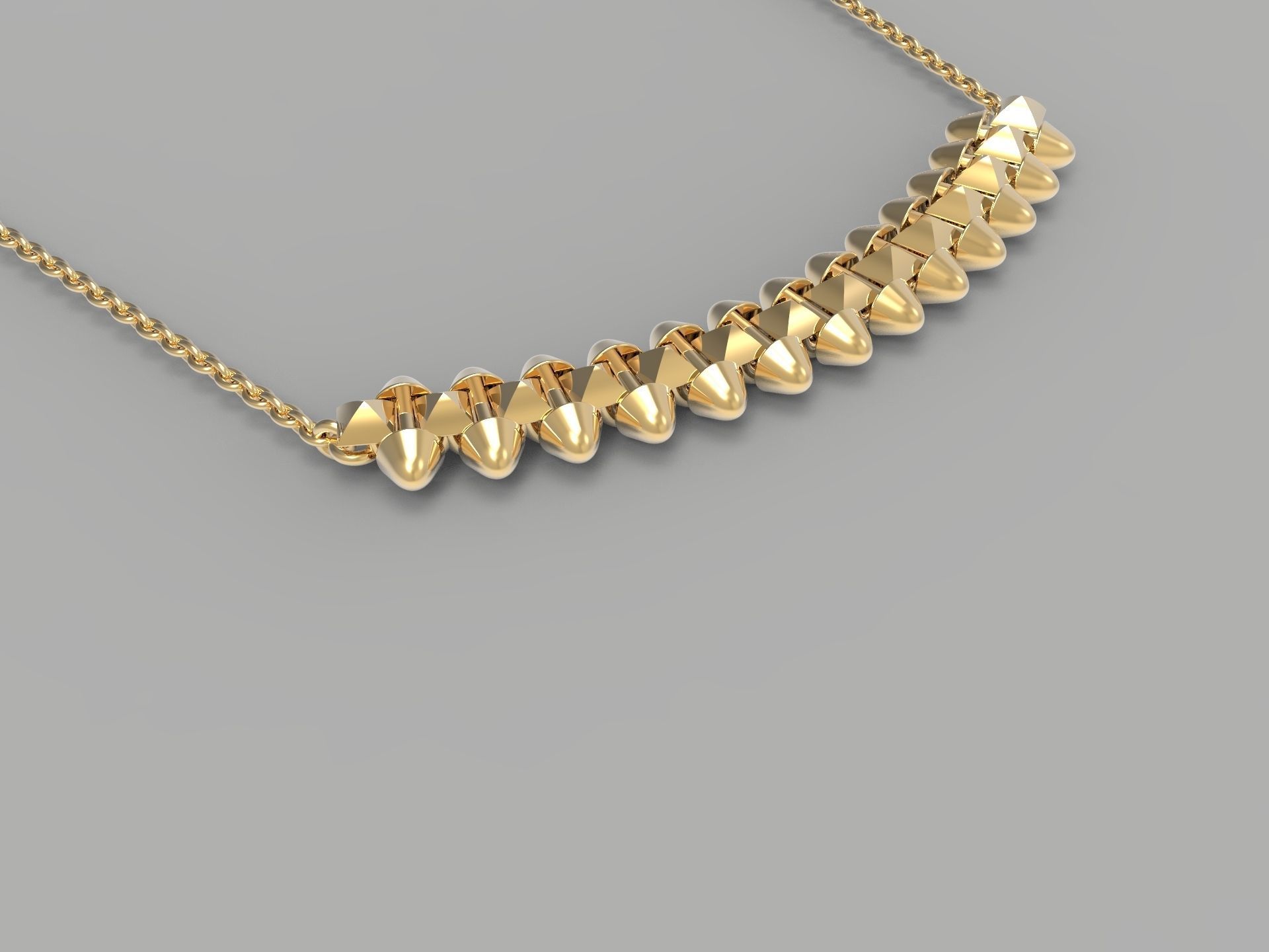 Clash one Row Necklace 3D print model_13