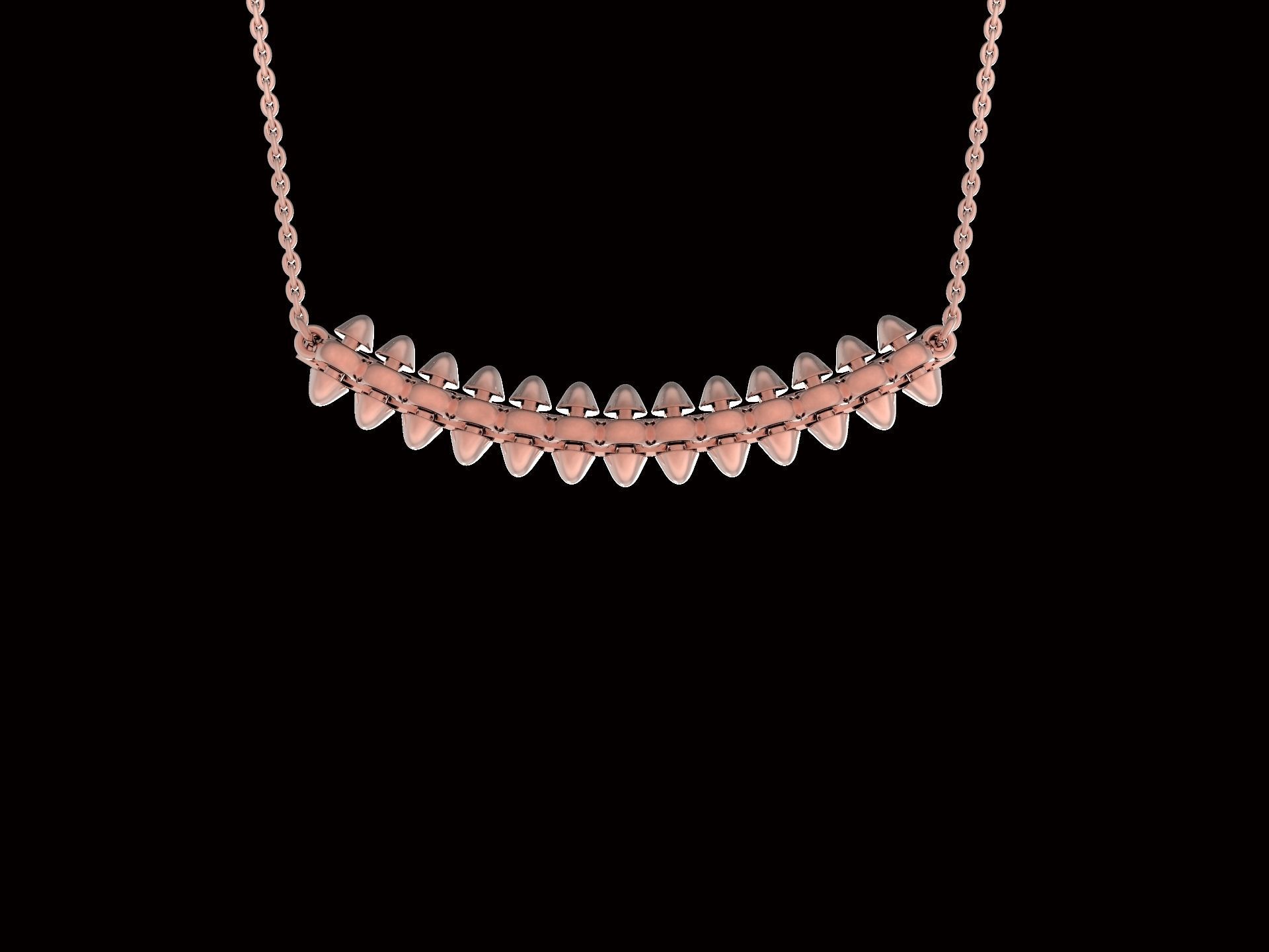 Clash one Row Necklace 3D print model_4
