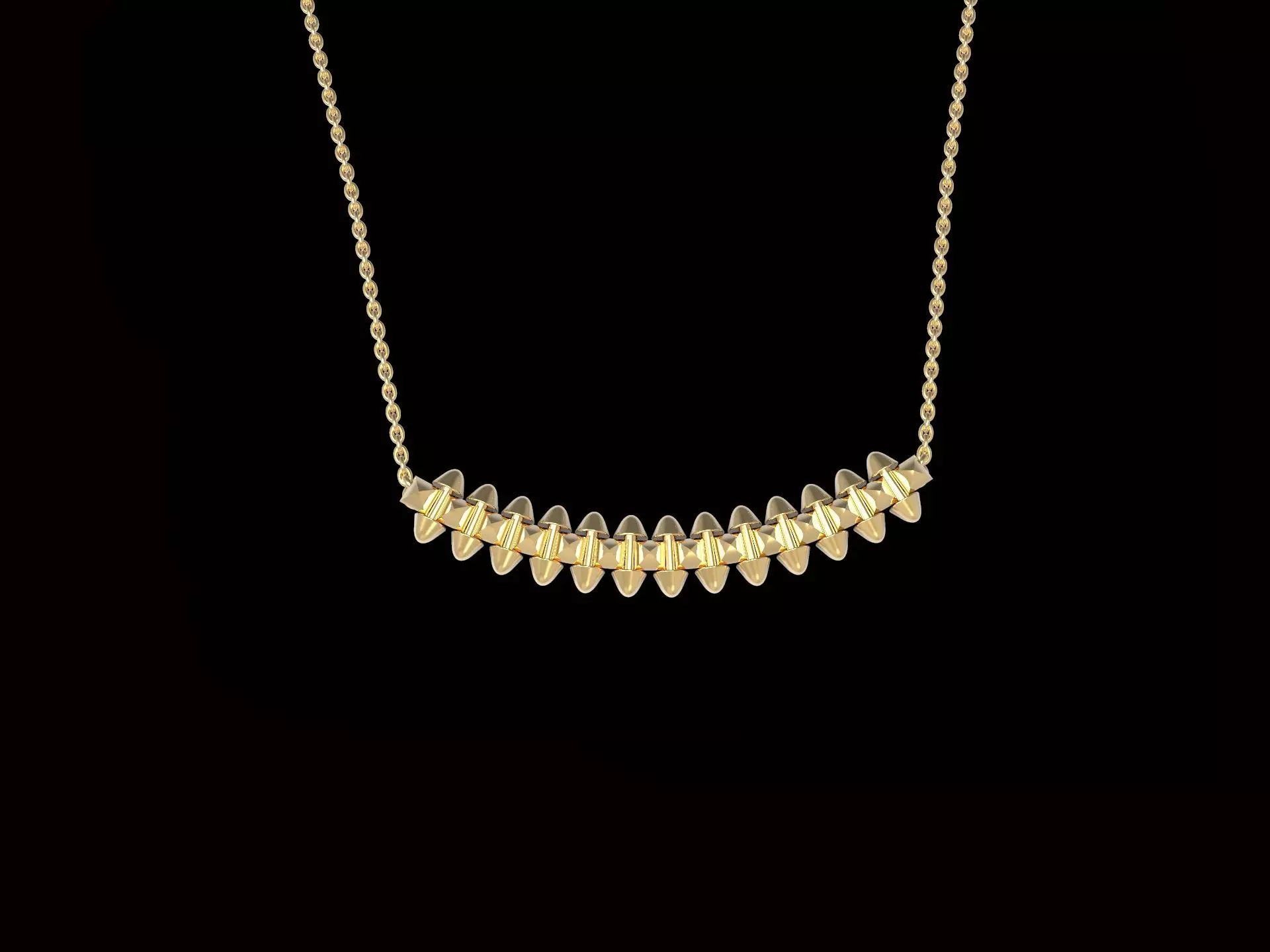 Clash one Row Necklace 3D print model_0