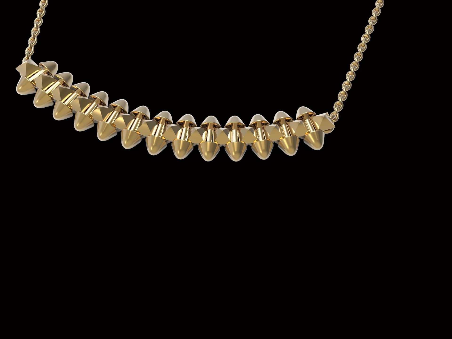 Clash one Row Necklace 3D print model_10