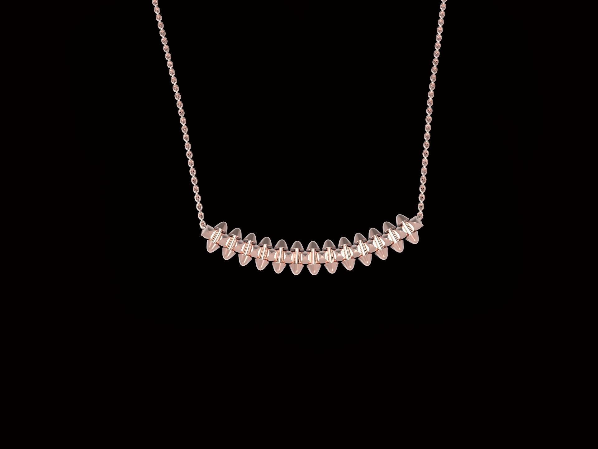 Clash one Row Necklace 3D print model_5