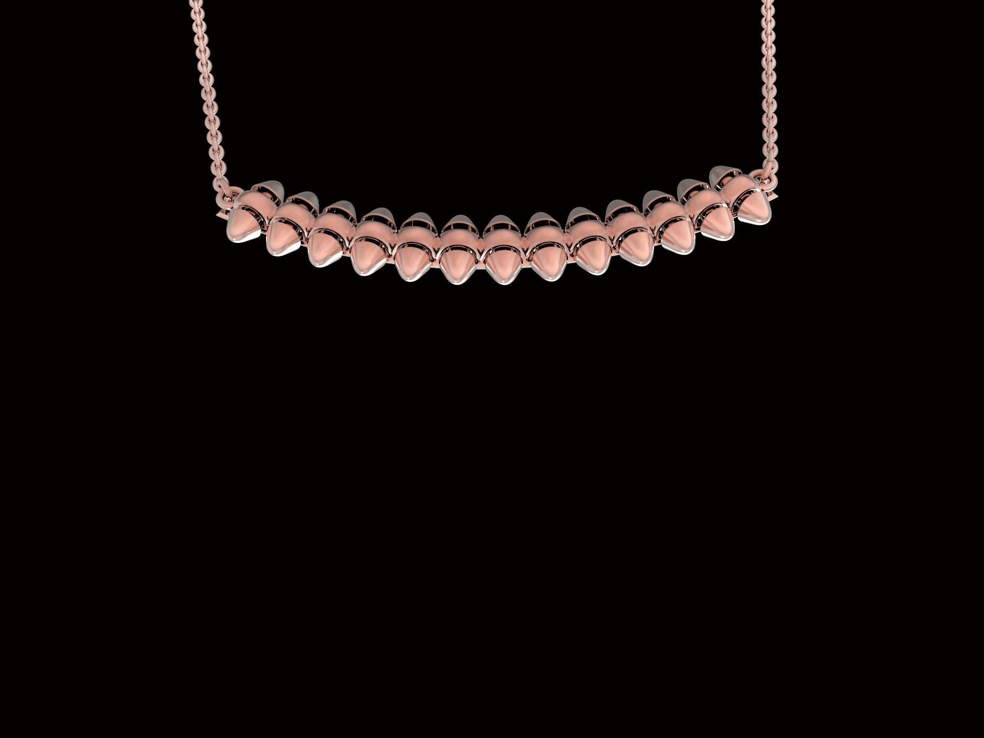 Clash one Row Necklace 3D print model_15
