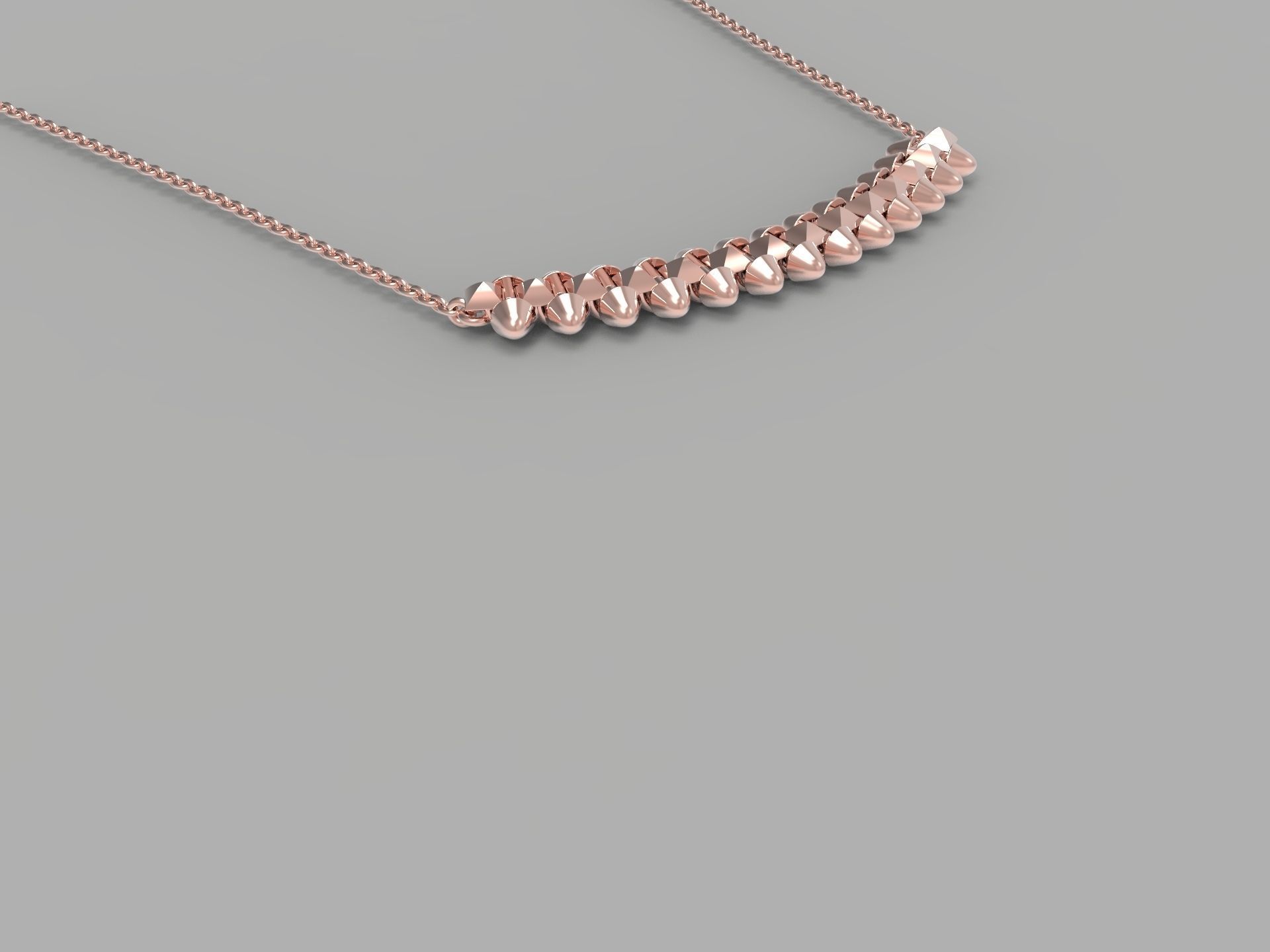 Clash one Row Necklace 3D print model_3