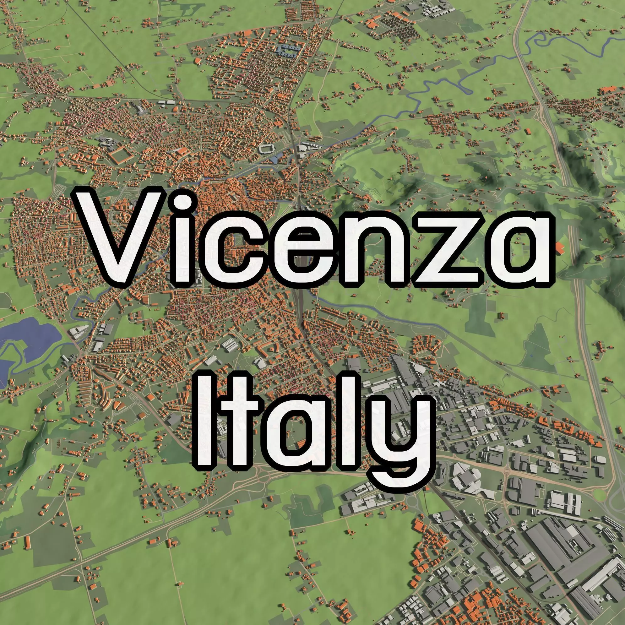 Vicenza Italy - city and urban 3D model