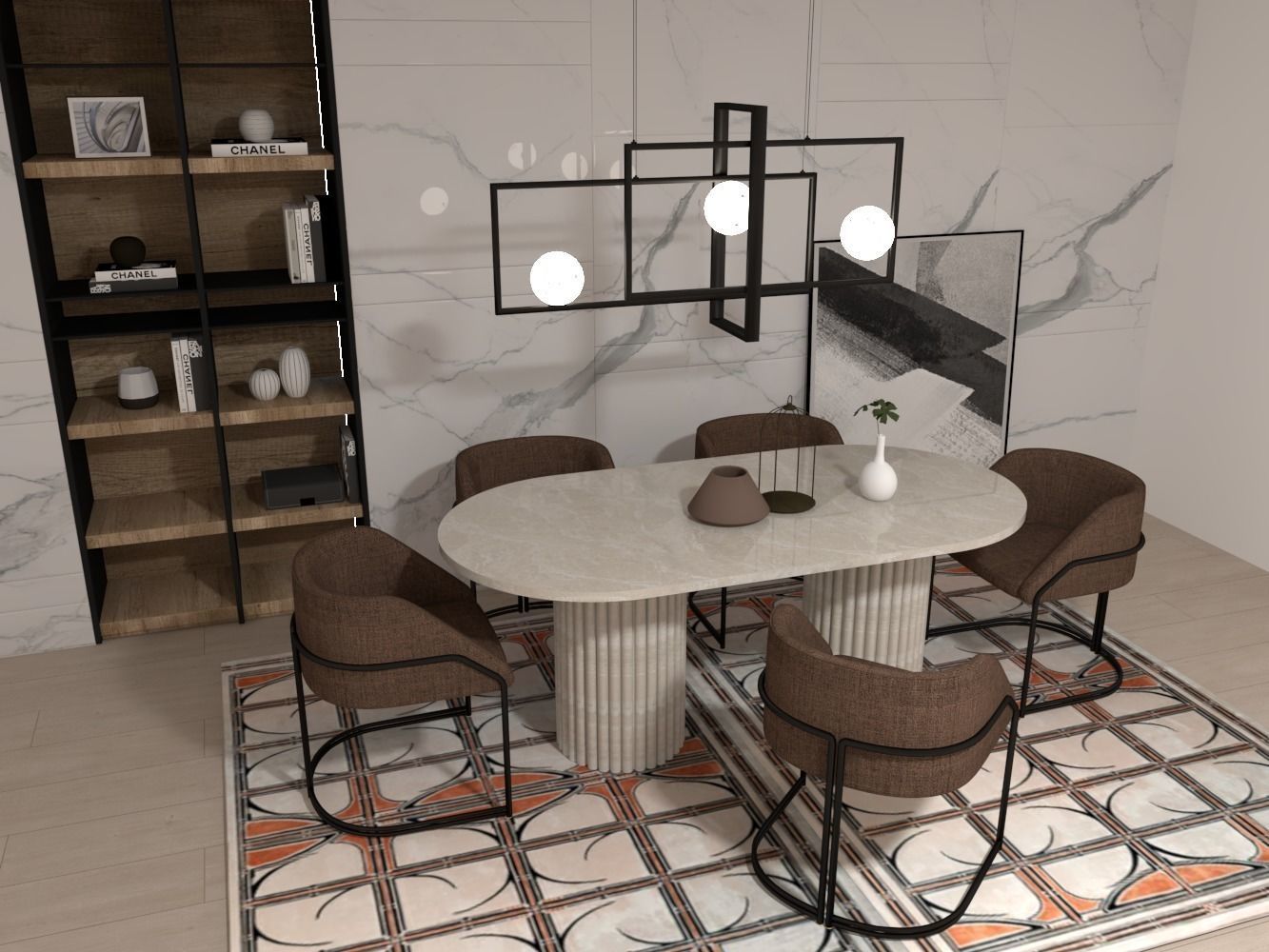 Marble table 3D model_1