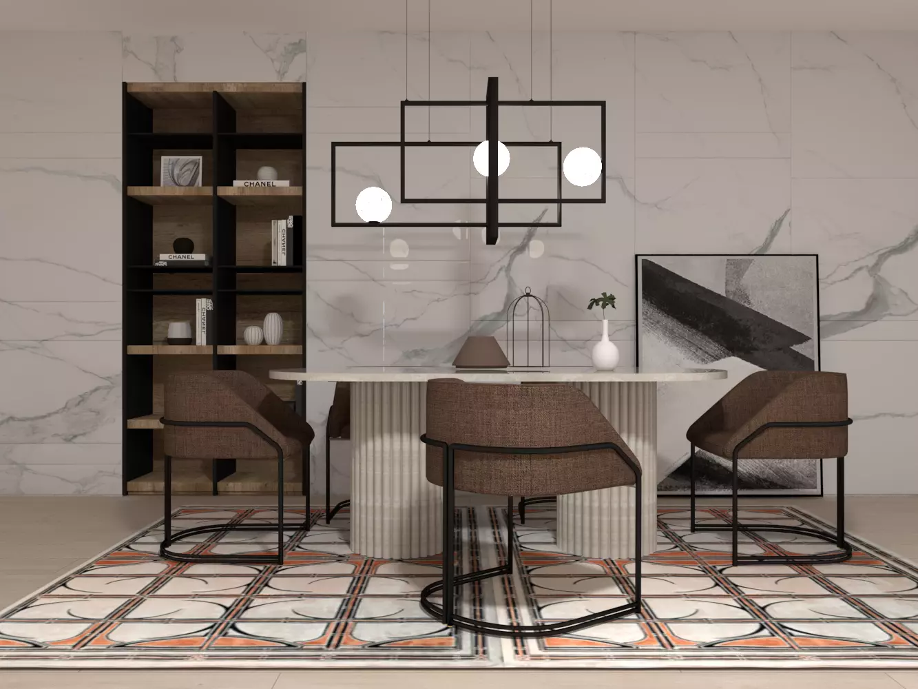 Marble table 3D model_0