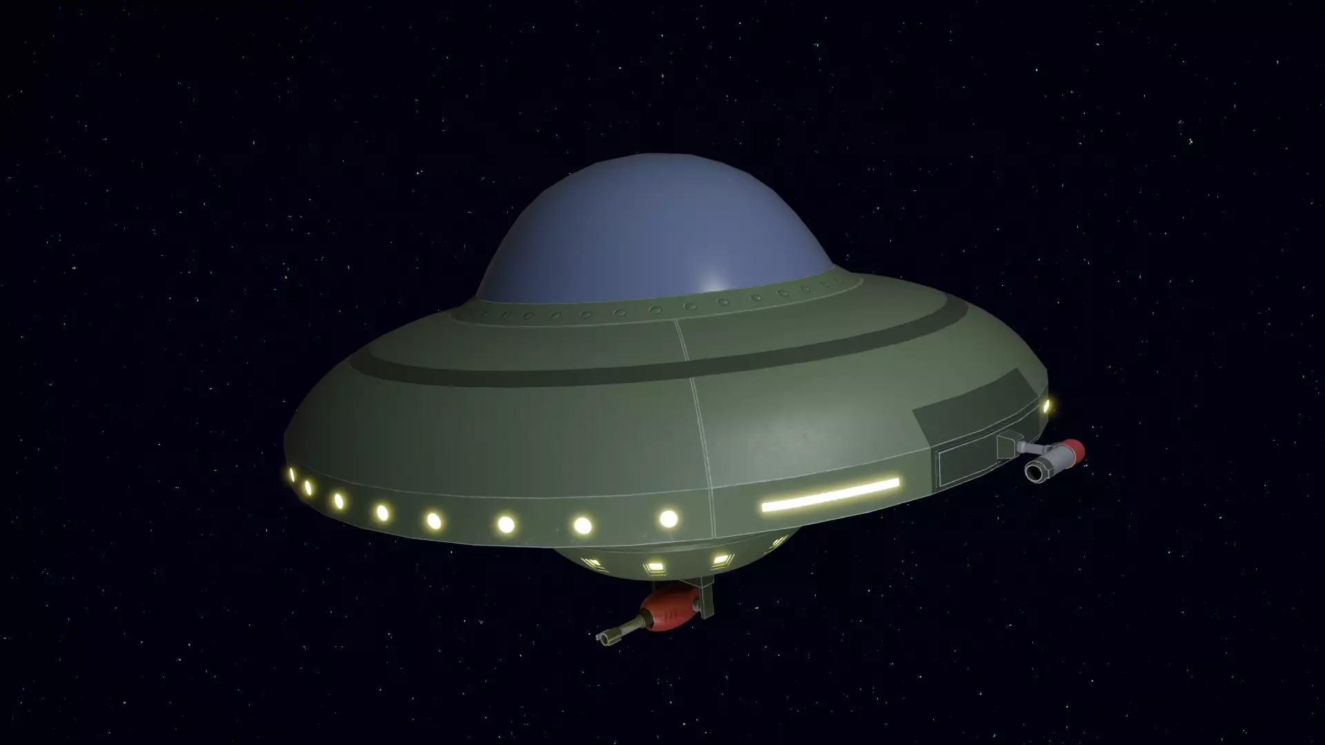 UFO Battleship Free low-poly 3D model