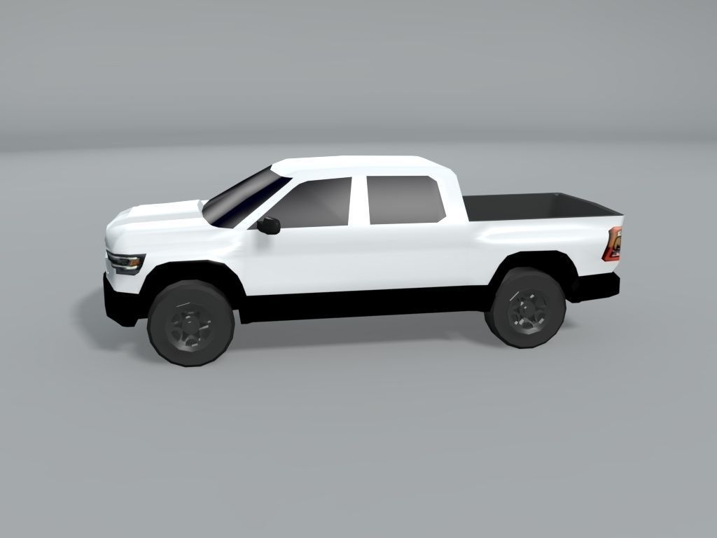 Standard Cab Pickup Truck 4x4 LOWEST Low-poly 3D model_1