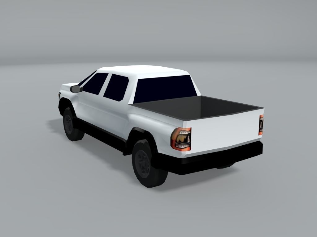 Standard Cab Pickup Truck 4x4 LOWEST Low-poly 3D model_2