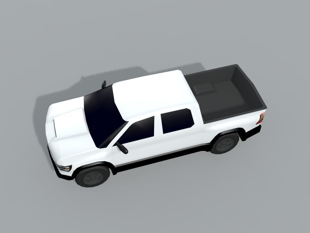 Standard Cab Pickup Truck 4x4 LOWEST Low-poly 3D model_3