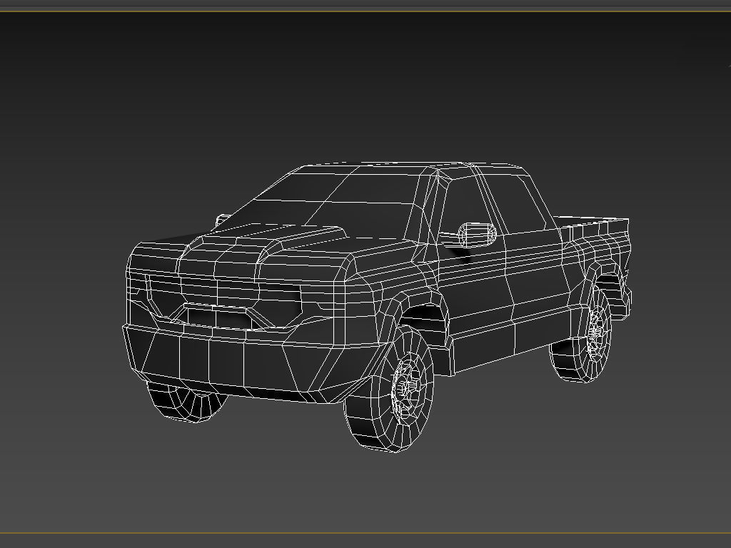 Standard Cab Pickup Truck 4x4 LOWEST Low-poly 3D model_4