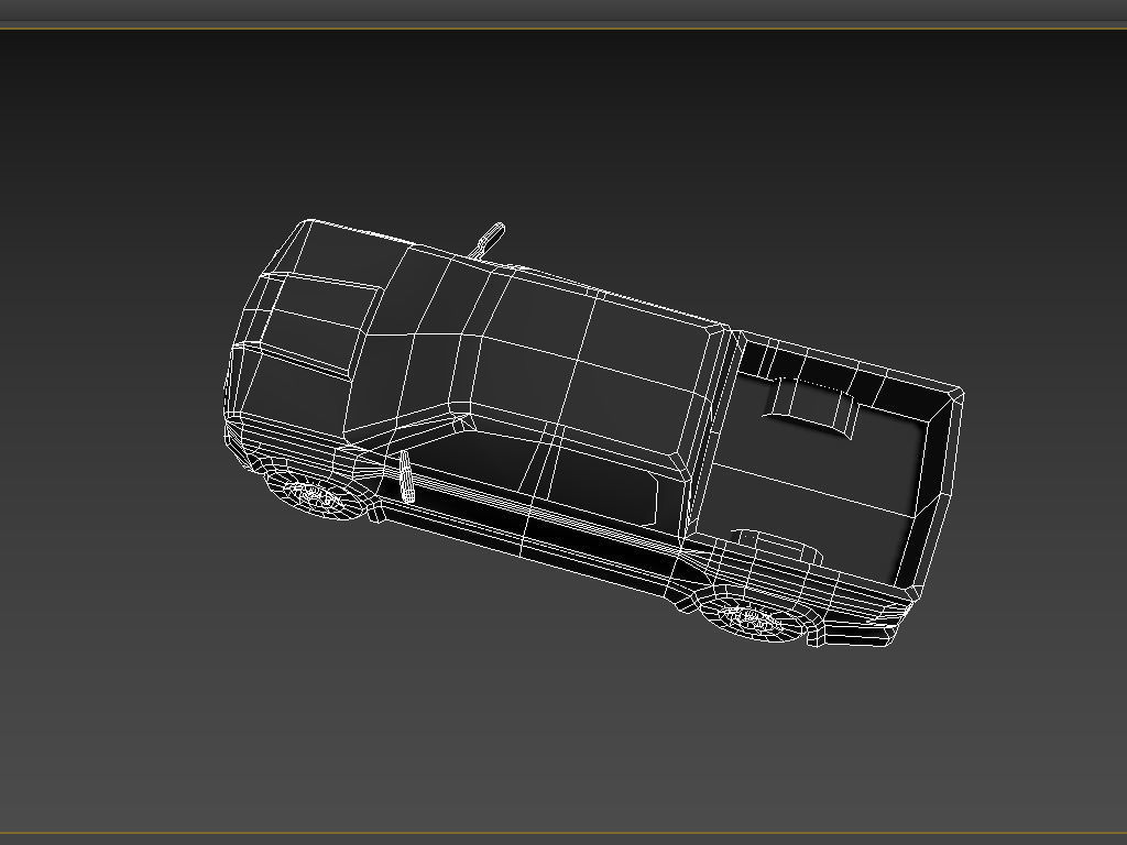 Standard Cab Pickup Truck 4x4 LOWEST Low-poly 3D model_7