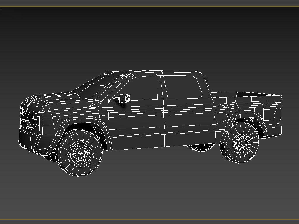 Standard Cab Pickup Truck 4x4 LOWEST Low-poly 3D model_5