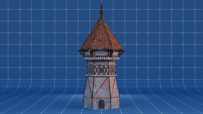 Medieval Watchtower 02 Low-poly 3D model