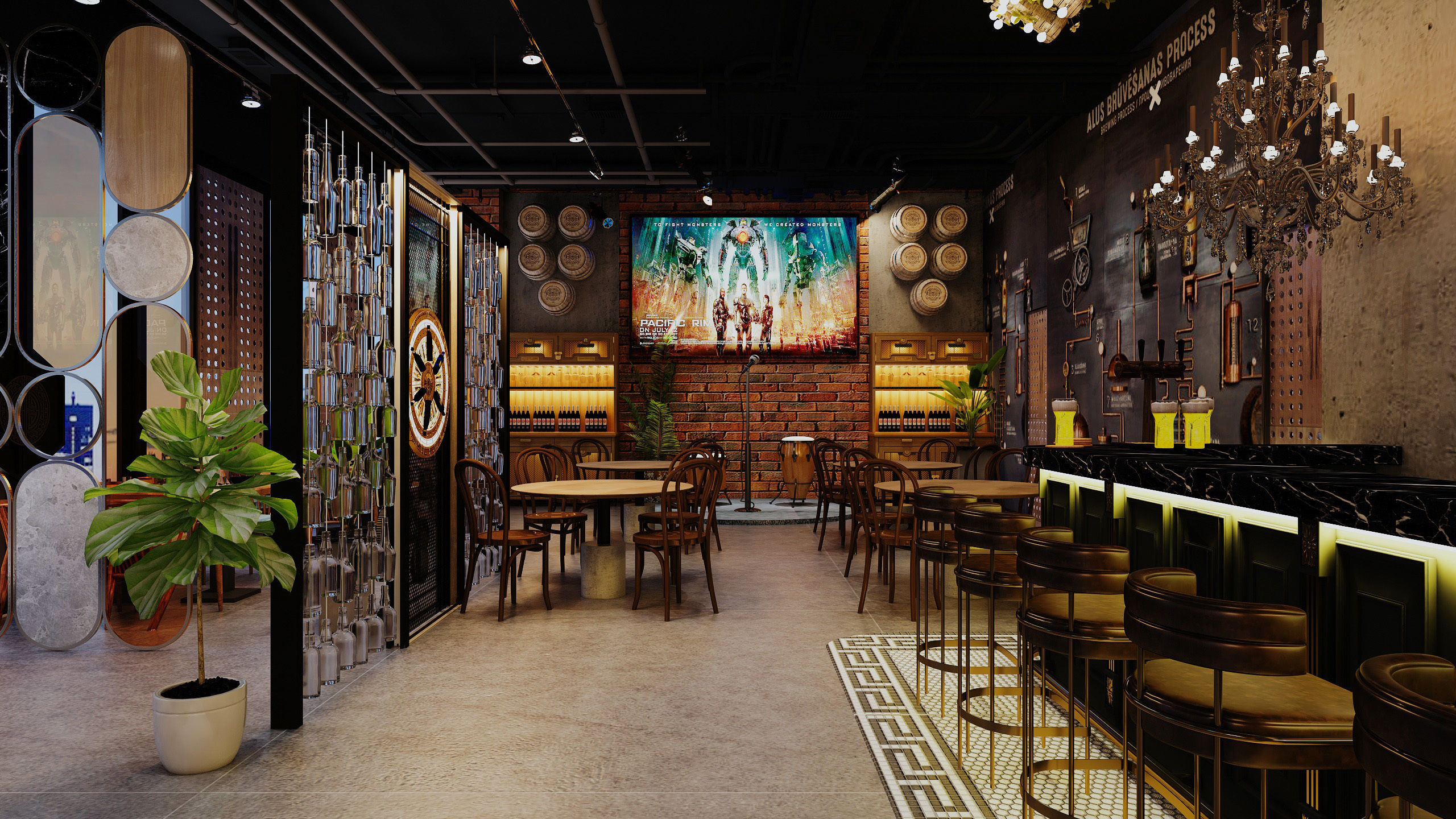 Restaurant and Bar 3D model_6