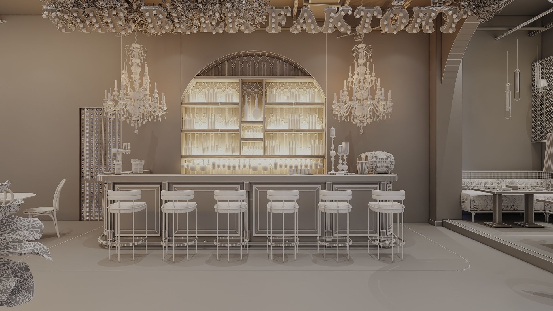 Restaurant and Bar 3D model_10