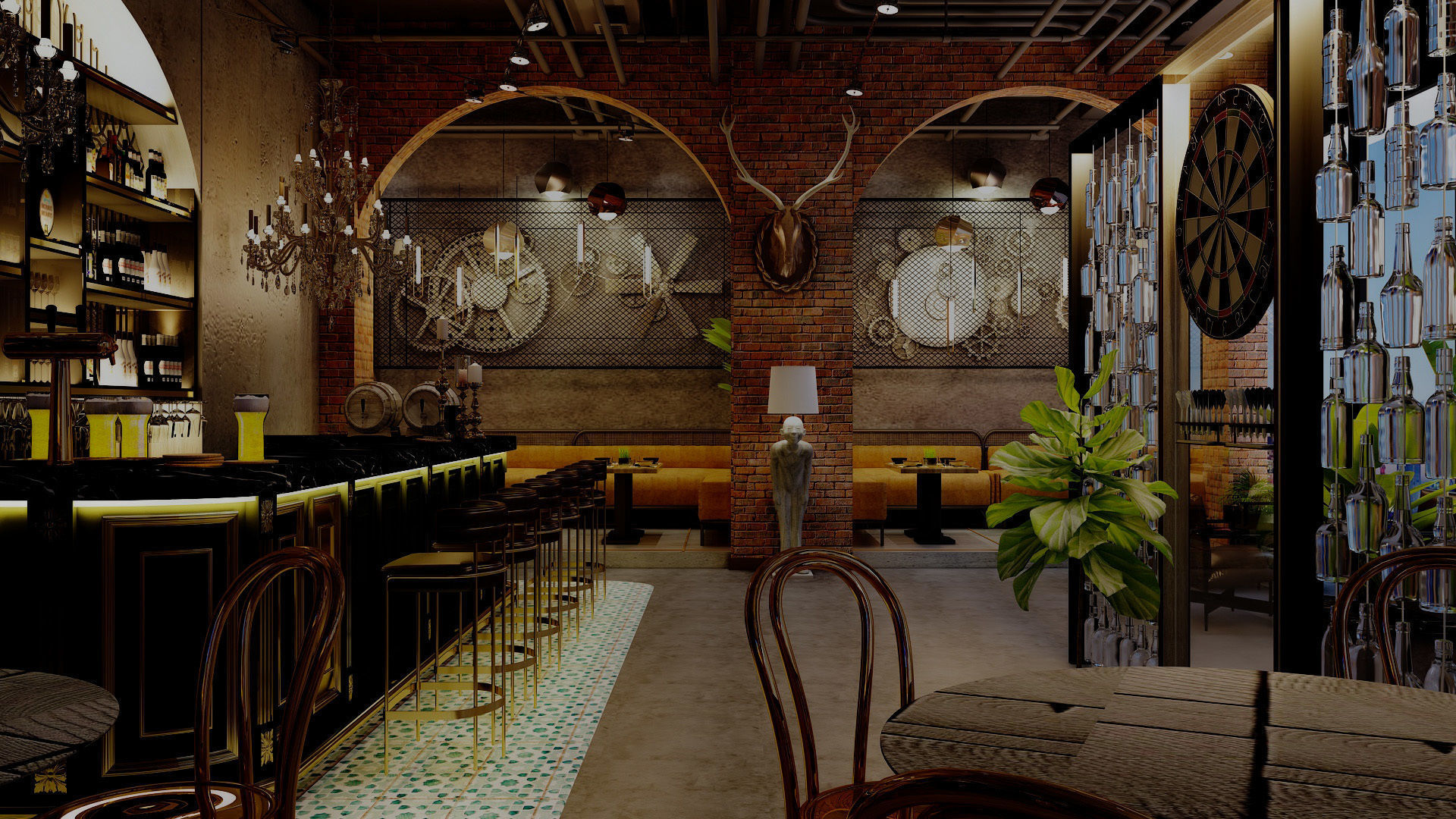 Restaurant and Bar 3D model_2