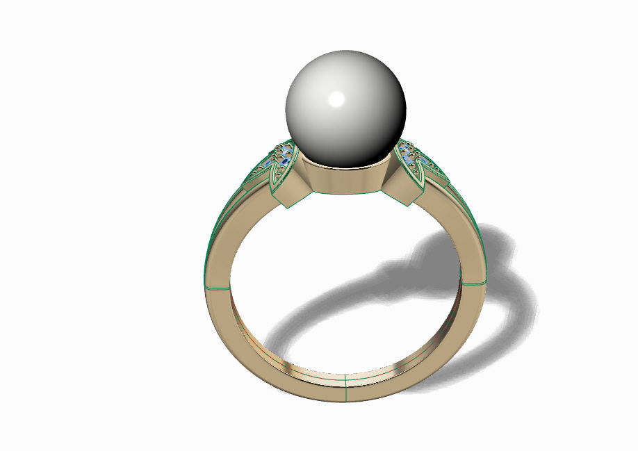 pearl ring 3D print model_4