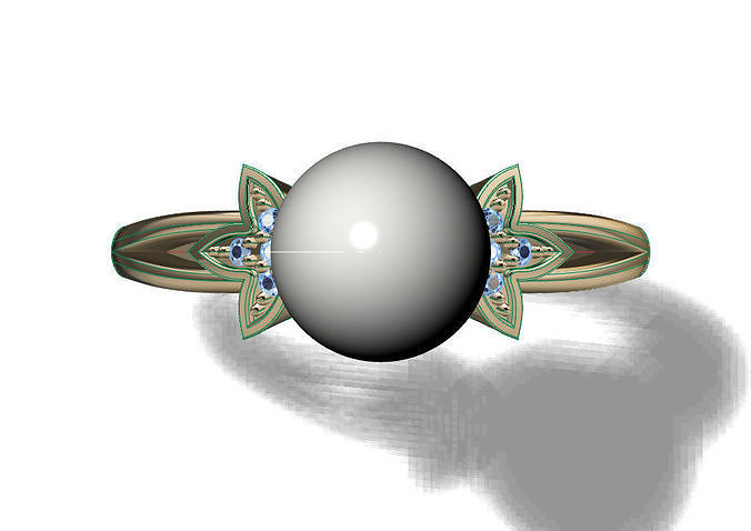 pearl ring 3D print model
