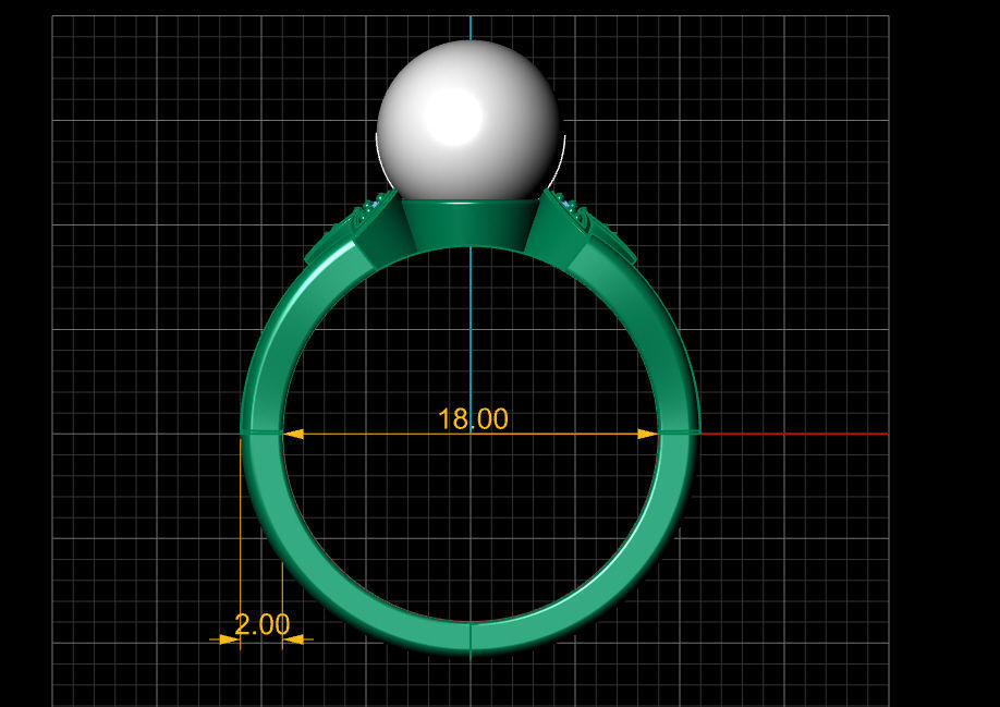 pearl ring 3D print model_5