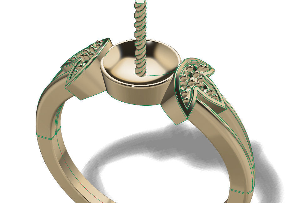 pearl ring 3D print model_7