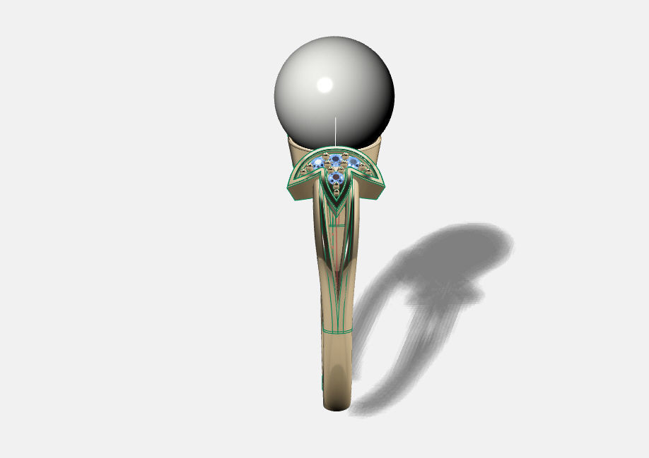 pearl ring 3D print model_1