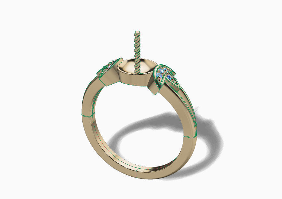 pearl ring 3D print model_6