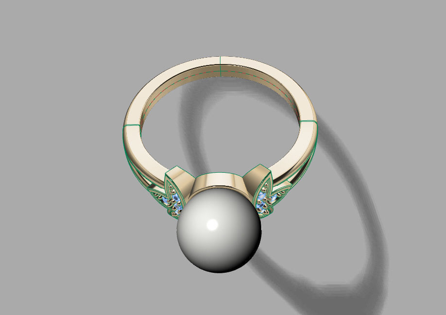 pearl ring 3D print model_3