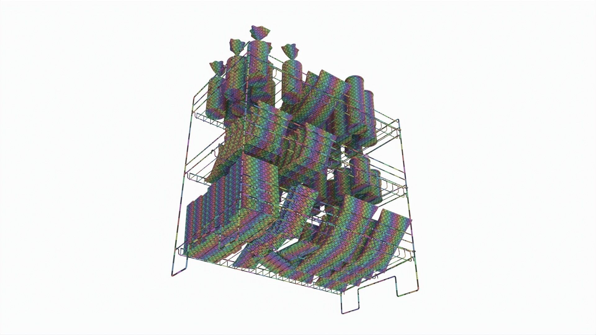 Store Wire Snack Shelf And Chip Rack 3D model_10