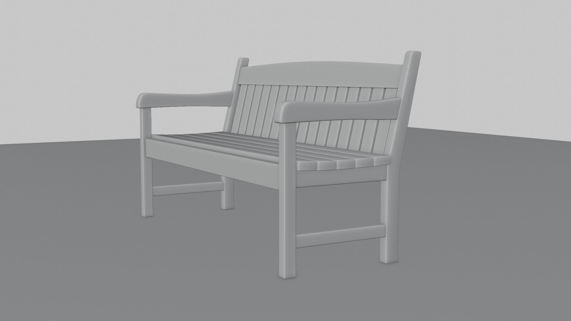 Old Wood Street Bench 3D Model with PBR Texture 3D model_9