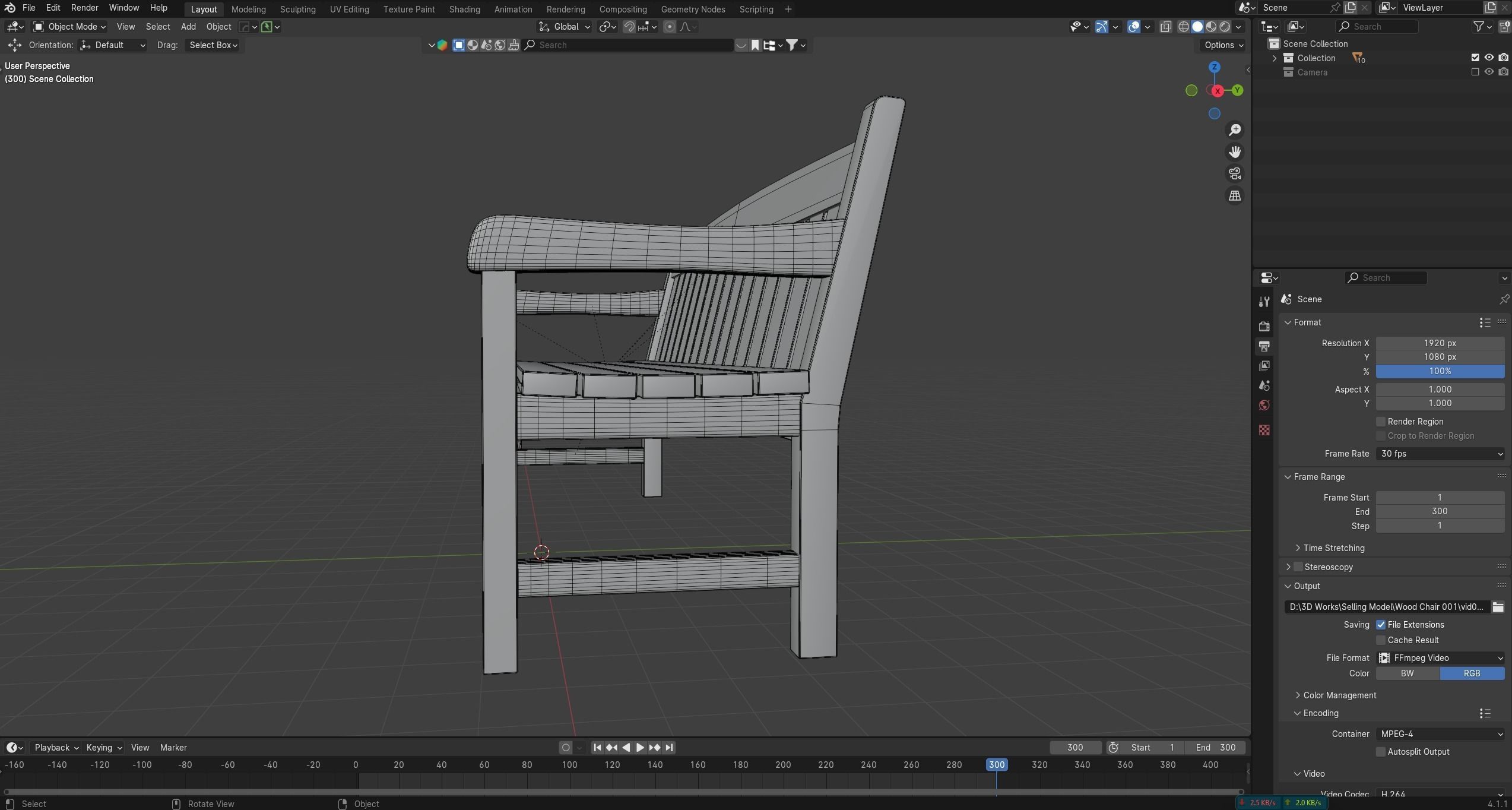 Old Wood Street Bench 3D Model with PBR Texture 3D model_16