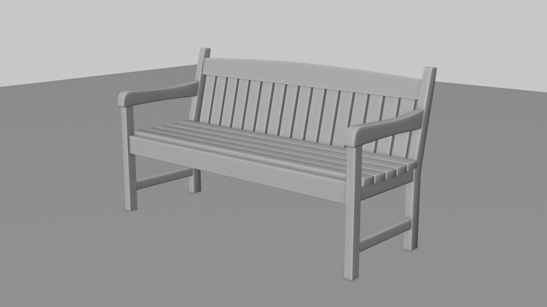 Old Wood Street Bench 3D Model with PBR Texture 3D model_15