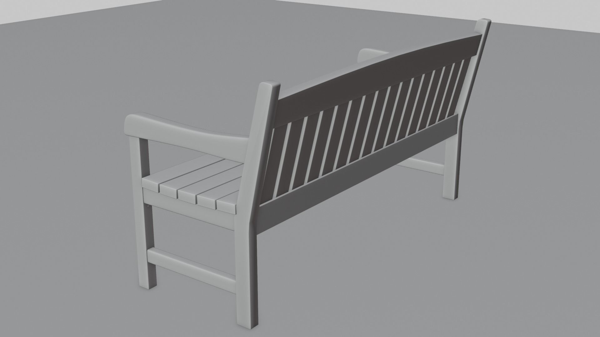 Old Wood Street Bench 3D Model with PBR Texture 3D model_11