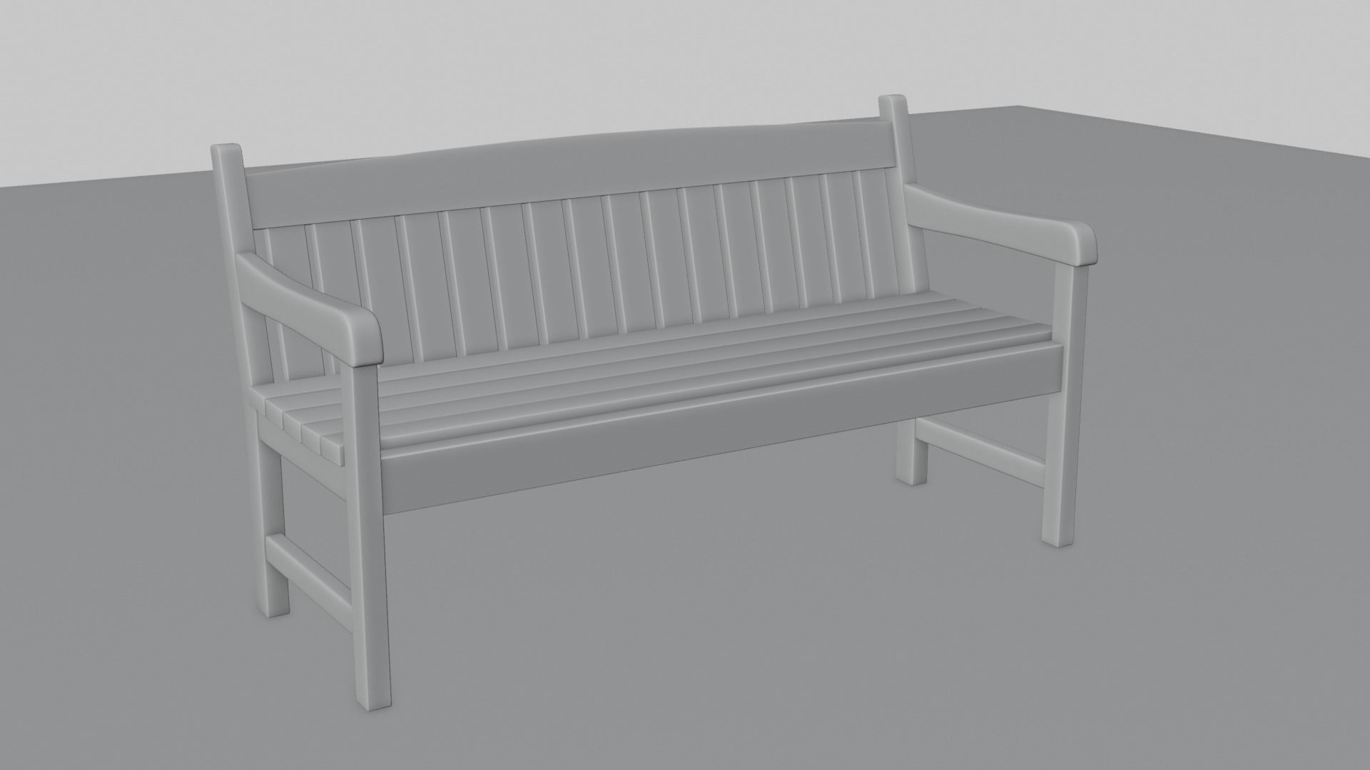Old Wood Street Bench 3D Model with PBR Texture 3D model_8