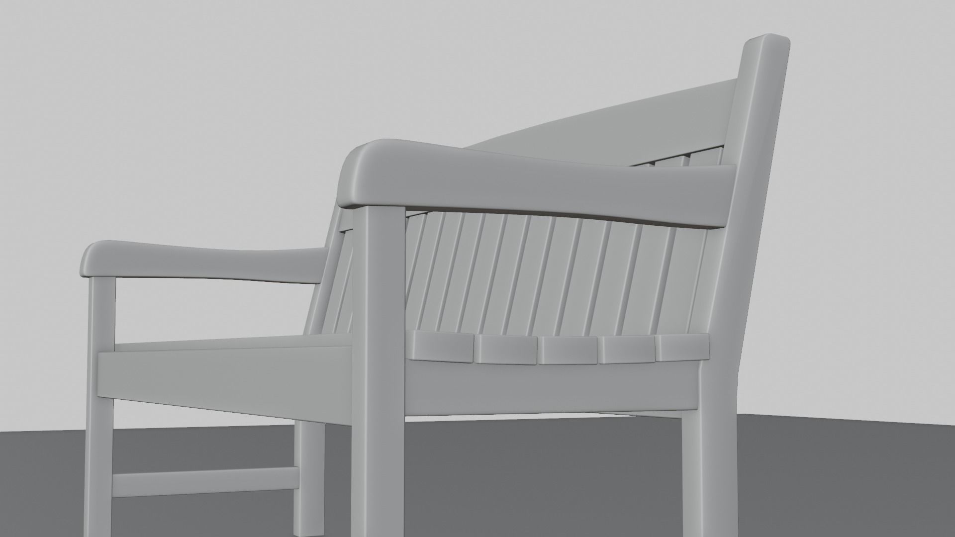 Old Wood Street Bench 3D Model with PBR Texture 3D model_12